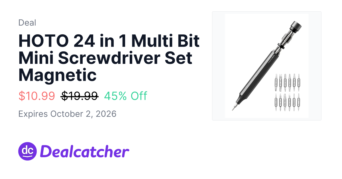 Amazon - HOTO 24 in 1 Multi Bit Mini Screwdriver Set Magnetic $10.99
