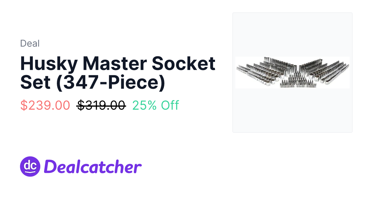 Home Depot - Husky Master Socket Set (347-Piece) $239.00