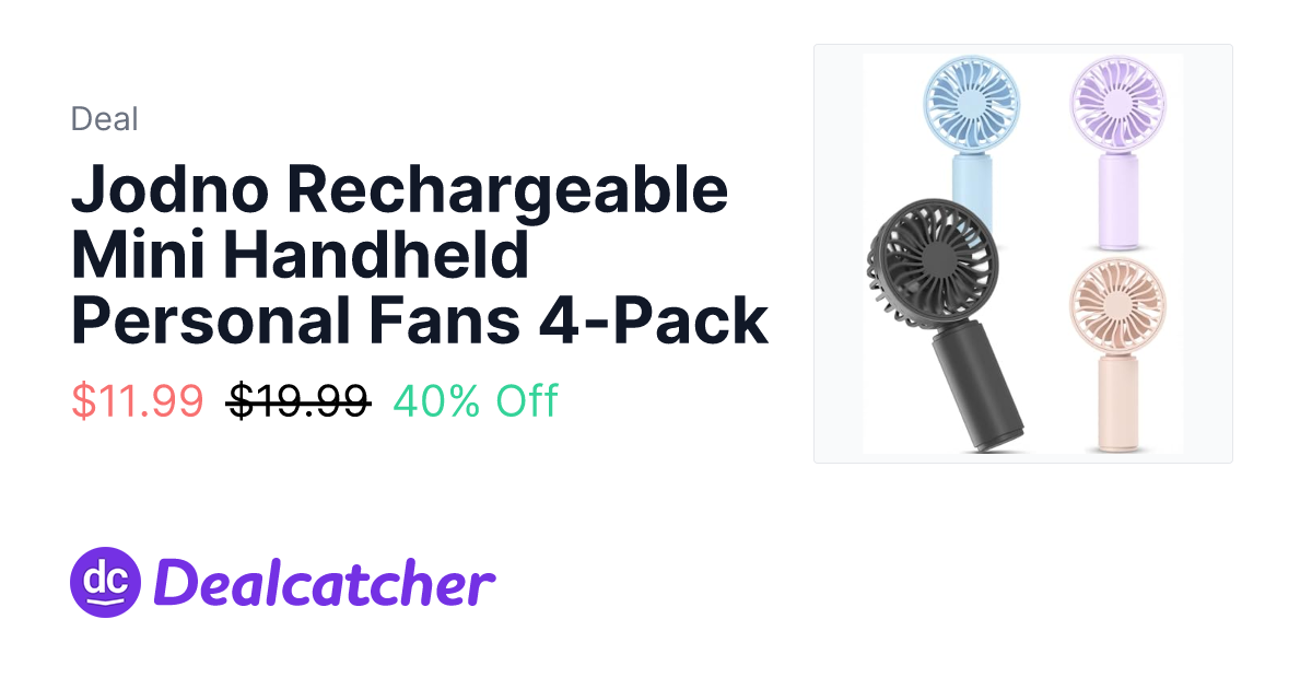 Amazon - Jodno Rechargeable Mini Handheld Personal Fans 4-Pack $11.99
