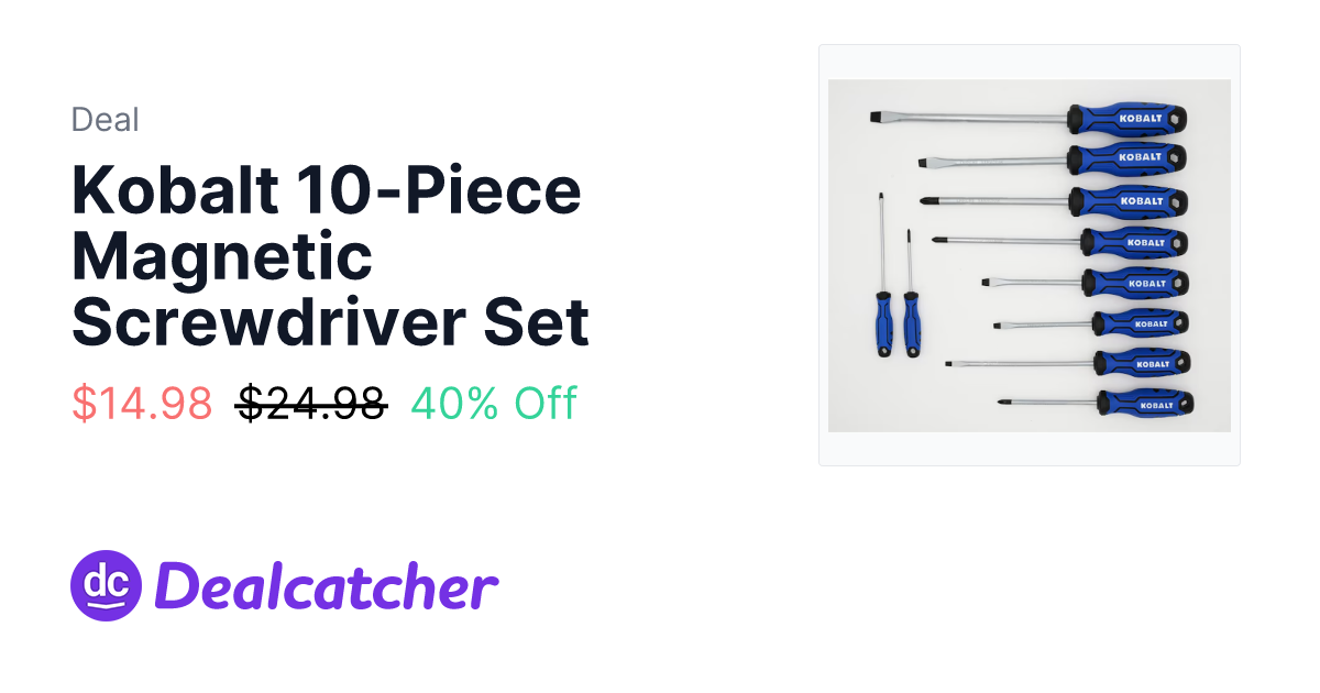 Lowes - Kobalt 10-Piece Magnetic Screwdriver Set $14.98