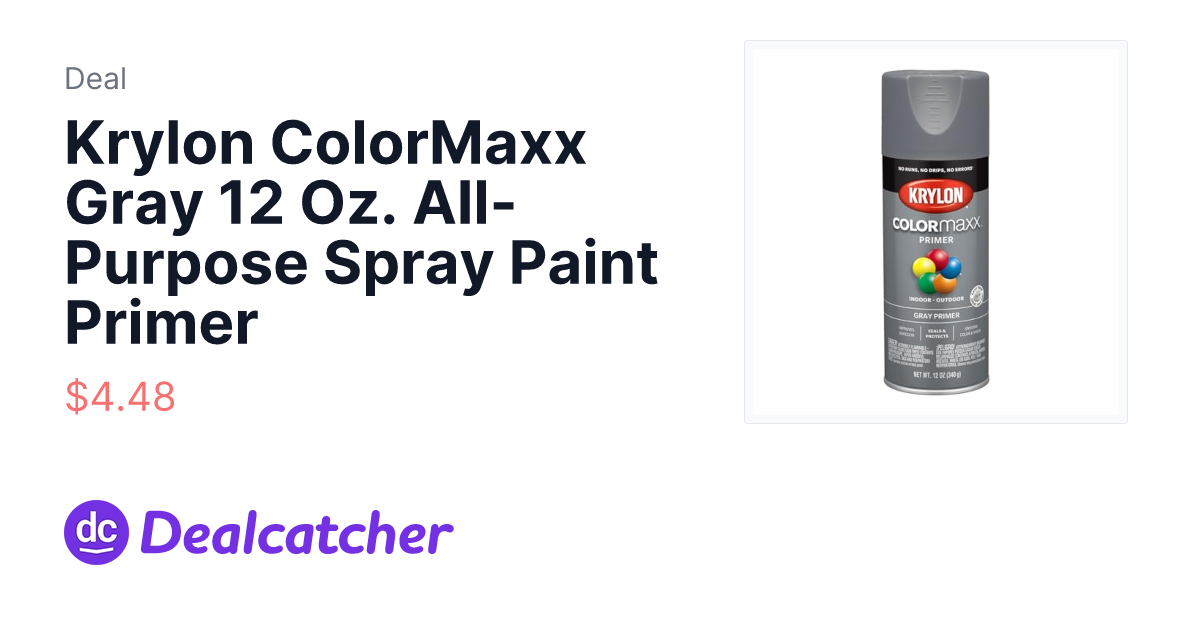 Amazon - Krylon ColorMaxx Gray 12 Oz. All-Purpose Spray Paint Primer $4.48