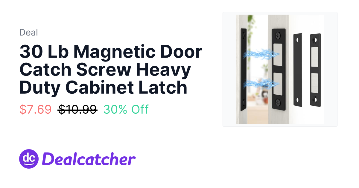 Amazon - 30 Lb Magnetic Door Catch Screw Heavy Duty Cabinet Latch $7.69