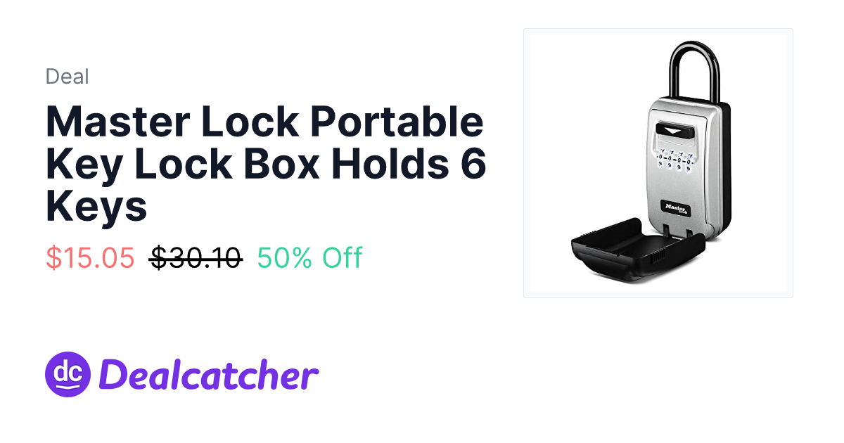Amazon - Master Lock Portable Key Lock Box Holds 6 Keys $15.05