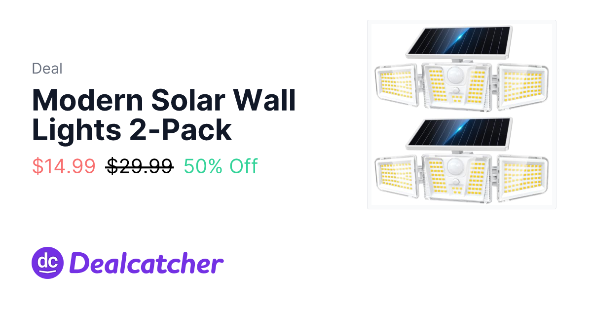 Amazon - Modern Solar Wall Lights 2-Pack $14.99