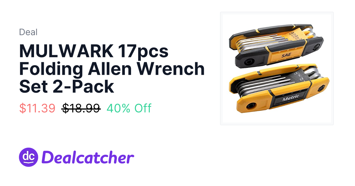 Amazon - MULWARK 17pcs Folding Allen Wrench Set 2-Pack $11.39