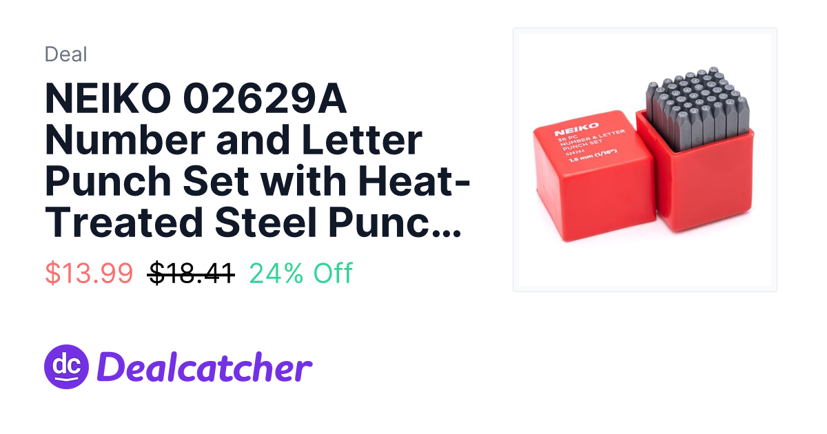 Amazon - NEIKO 02629A Number and Letter Punch Set with Heat-Treated Steel Punches $13.99
