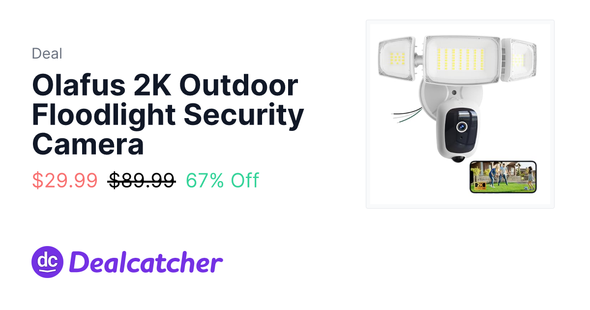 Amazon - Olafus 2K Outdoor Floodlight Security Camera $29.99