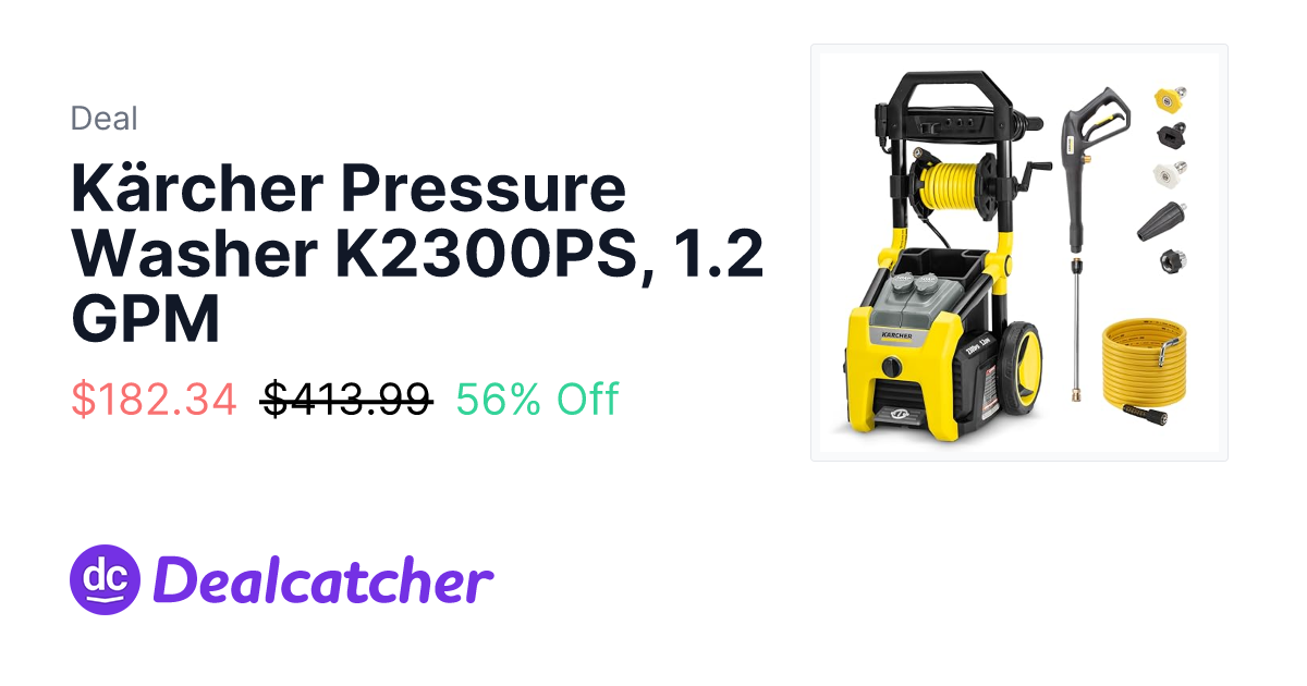 Amazon - Kärcher Pressure Washer K2300PS, 1.2 GPM $182.34