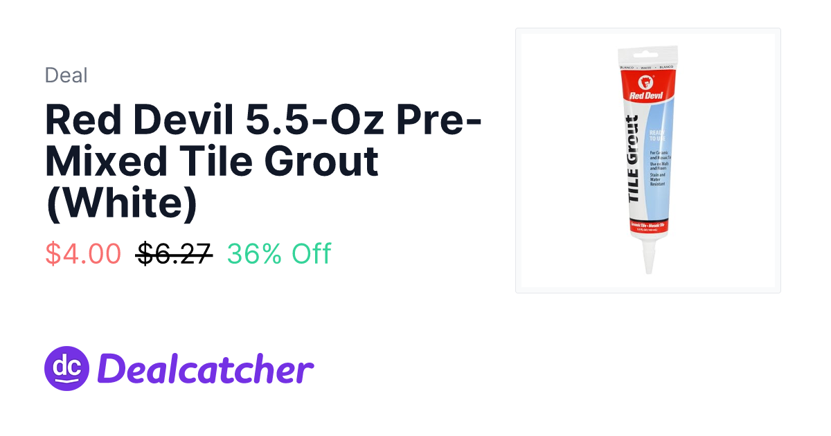 Amazon - Red Devil 5.5-Oz Pre-Mixed Tile Grout (White) $4.00
