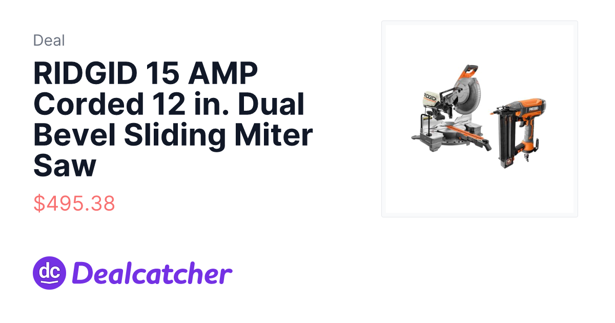Amazon - RIDGID 15 AMP Corded 12 in. Dual Bevel Sliding Miter Saw $662.29