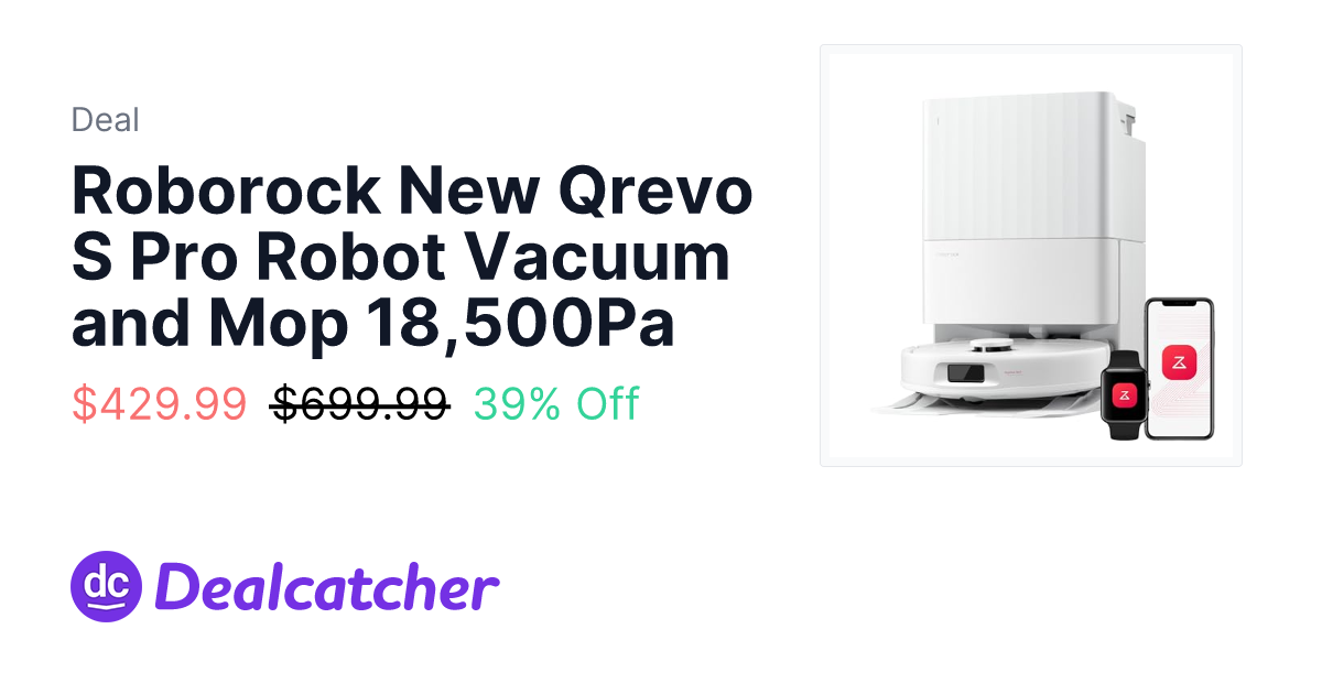 Amazon - Roborock New Qrevo S Pro Robot Vacuum and Mop 18,500Pa $429.99