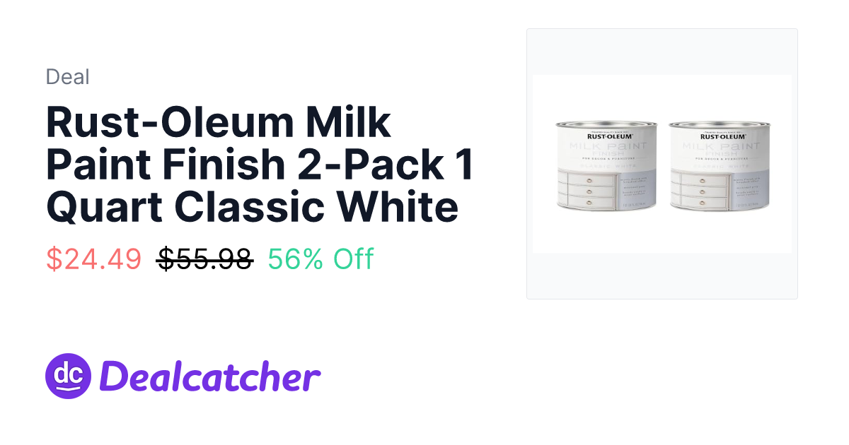 Amazon - Rust-Oleum Milk Paint Finish 2-Pack 1 Quart Classic White $24.49
