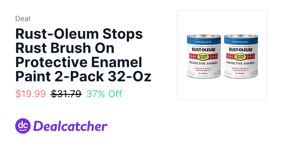 Amazon - Rust-Oleum Stops Rust Brush On Protective Enamel Paint 2-Pack 32-Oz $19.99