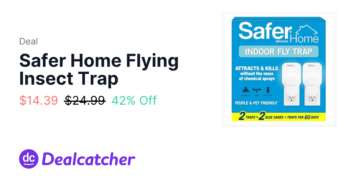 Amazon - Safer Home Flying Insect Trap $14.39
