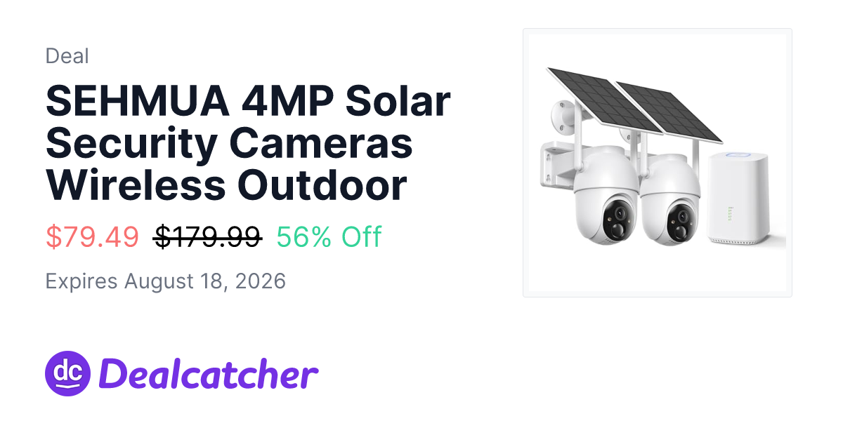 Amazon - SEHMUA 4MP Solar Security Cameras Wireless Outdoor $79.49