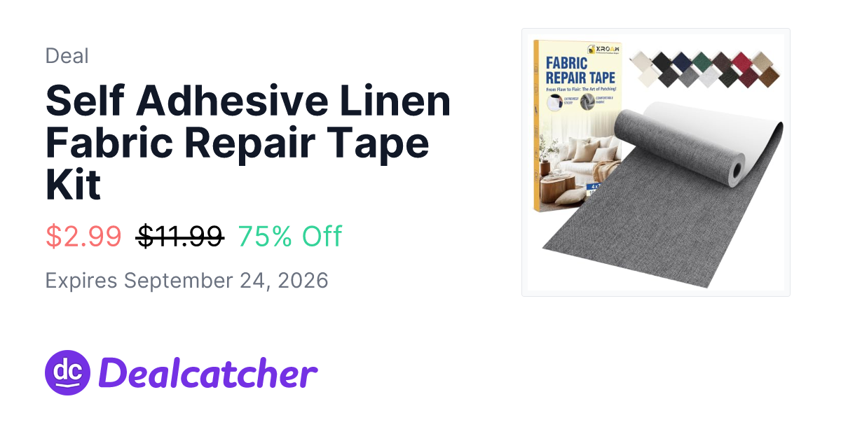 Amazon - Self Adhesive Linen Fabric Repair Tape Kit $2.99