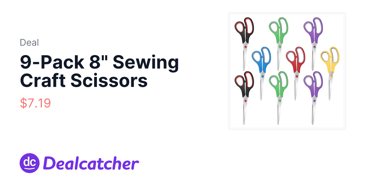 Amazon - 9-Pack 8" Sewing Craft Scissors $6.99