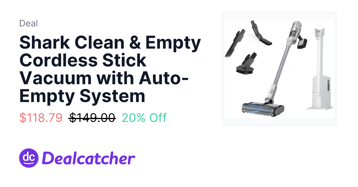 Sam's Club - Shark Clean & Empty Cordless Stick Vacuum with Auto-Empty System $118.79