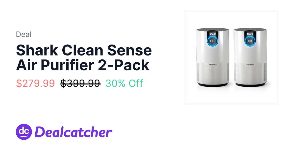 Amazon - Shark Clean Sense Air Purifier 2-Pack $279.99