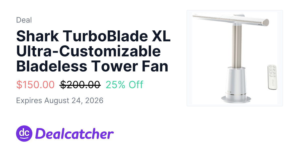 Costco - Shark TurboBlade XL Ultra-Customizable Bladeless Tower Fan $150.00