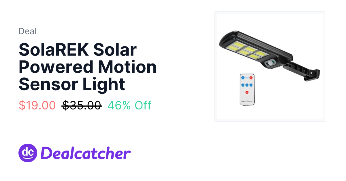 DailySteals - SolaREK Solar Powered Motion Sensor Light $19.00