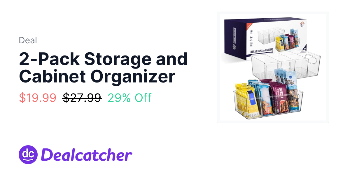Amazon - 2-Pack Storage and Cabinet Organizer $19.99