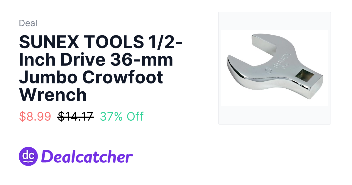 Amazon - SUNEX TOOLS 1/2-Inch Drive 36-mm Jumbo Crowfoot Wrench $8.99
