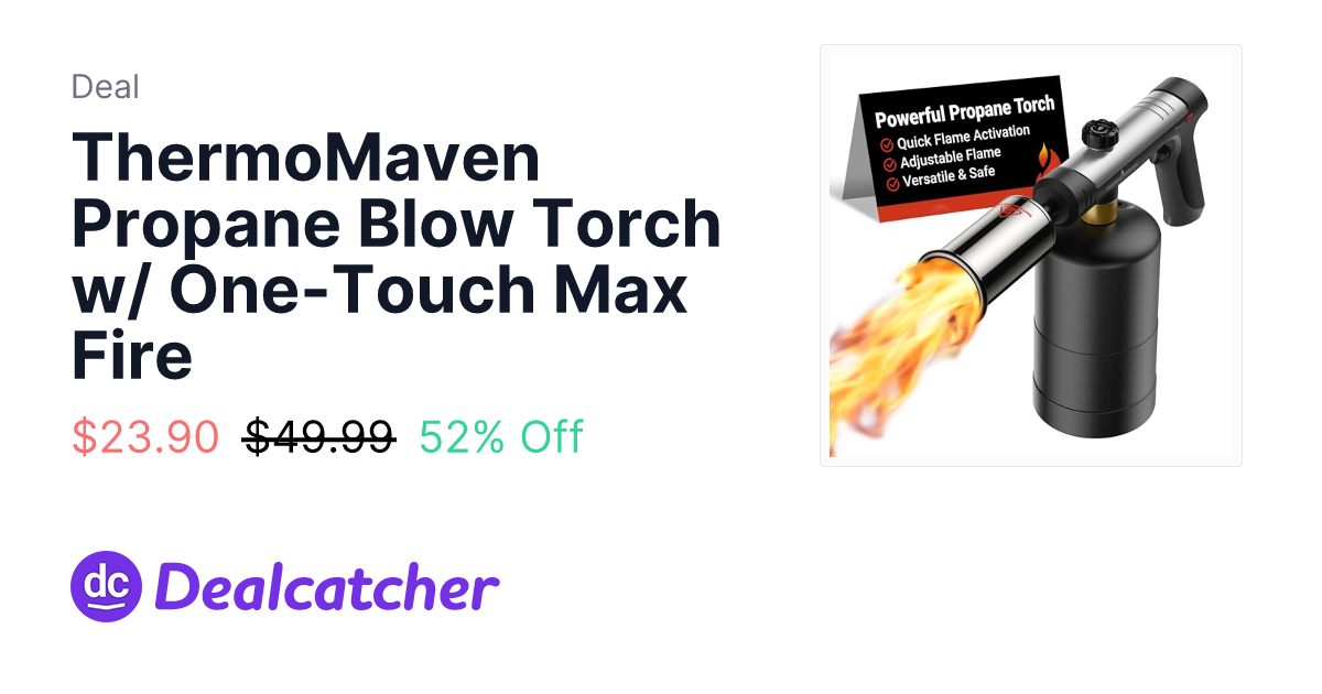 Amazon - ThermoMaven Propane Blow Torch w/ One-Touch Max Fire $23.90