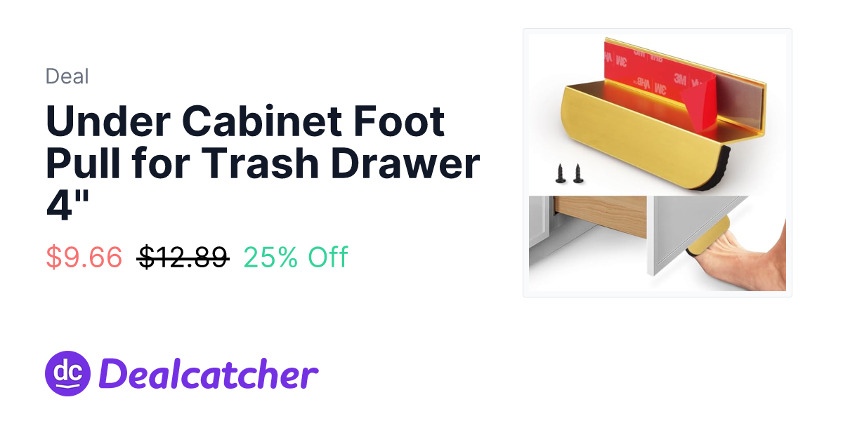 Amazon - Under Cabinet Foot Pull for Trash Drawer 4" $9.66