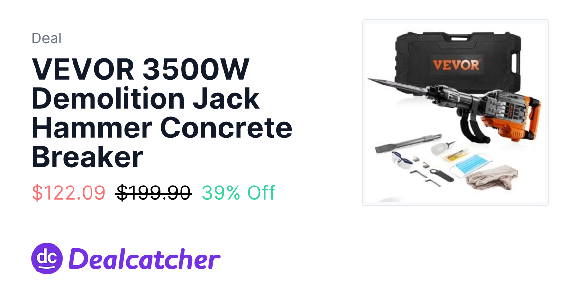 Vevor - VEVOR 3500W Demolition Jack Hammer Concrete Breaker $122.09