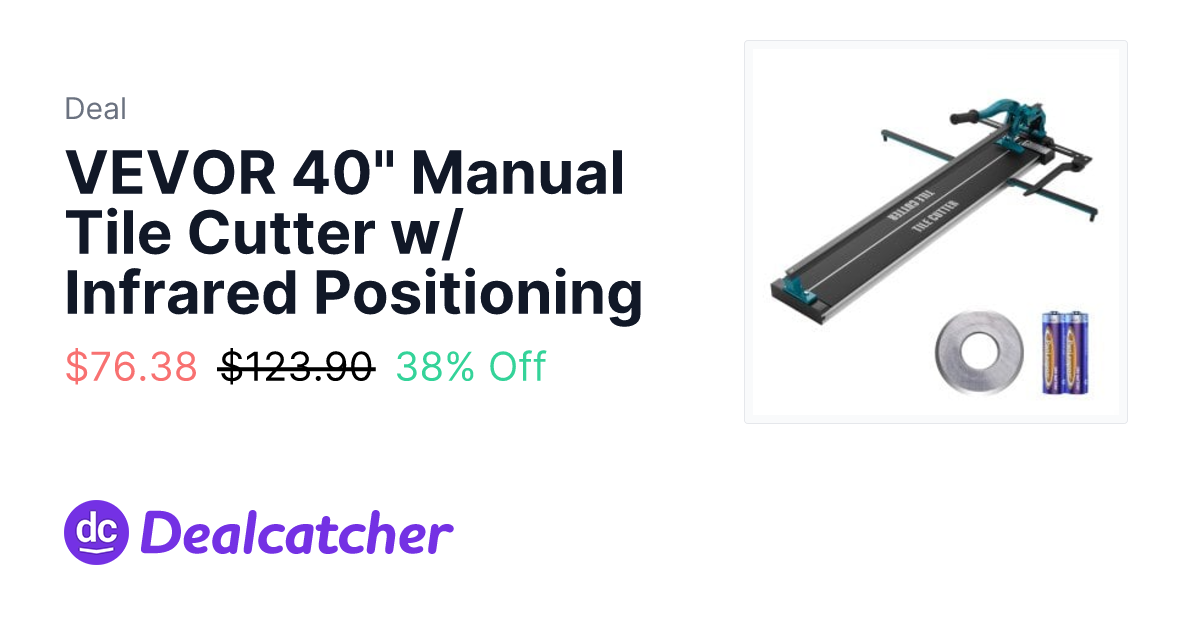 Vevor - VEVOR 40" Manual Tile Cutter w/ Infrared Positioning $76.38