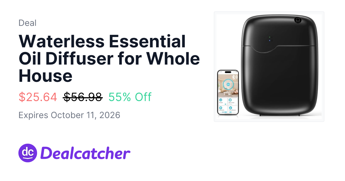 Amazon - Waterless Essential Oil Diffuser for Whole House $25.64
