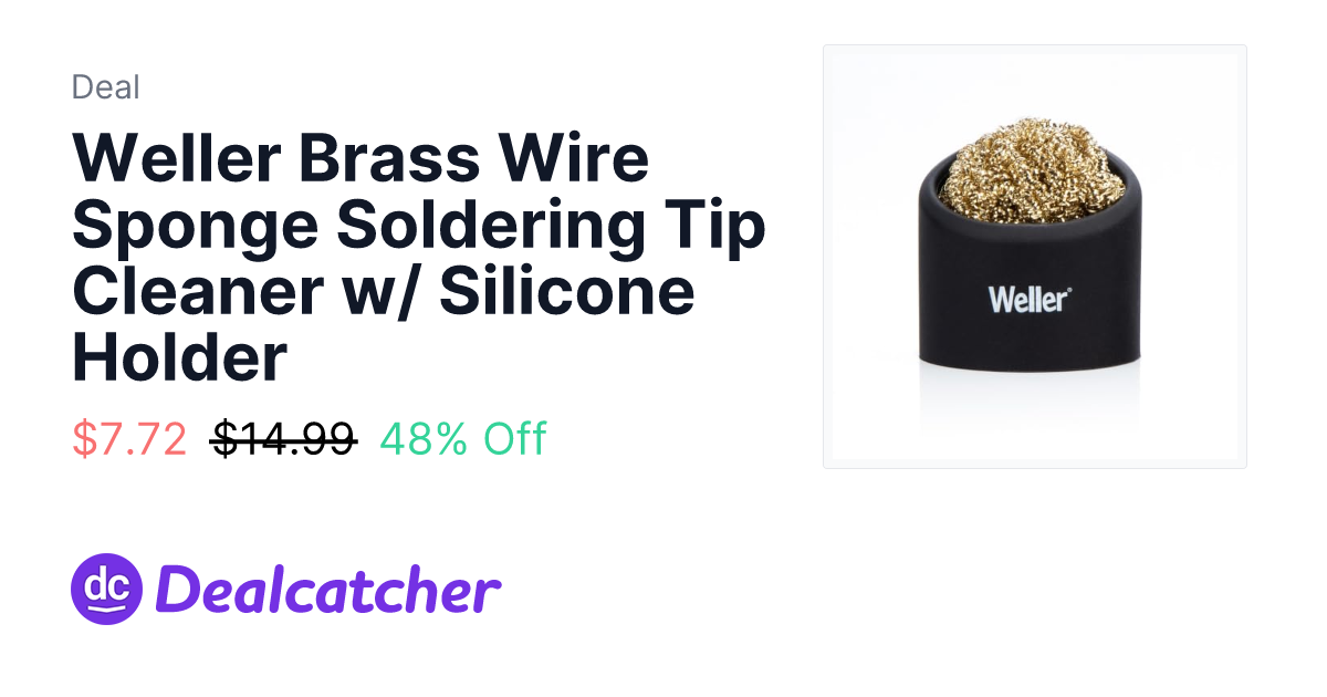 Amazon - Weller Brass Wire Sponge Soldering Tip Cleaner w/ Silicone Holder $8.58