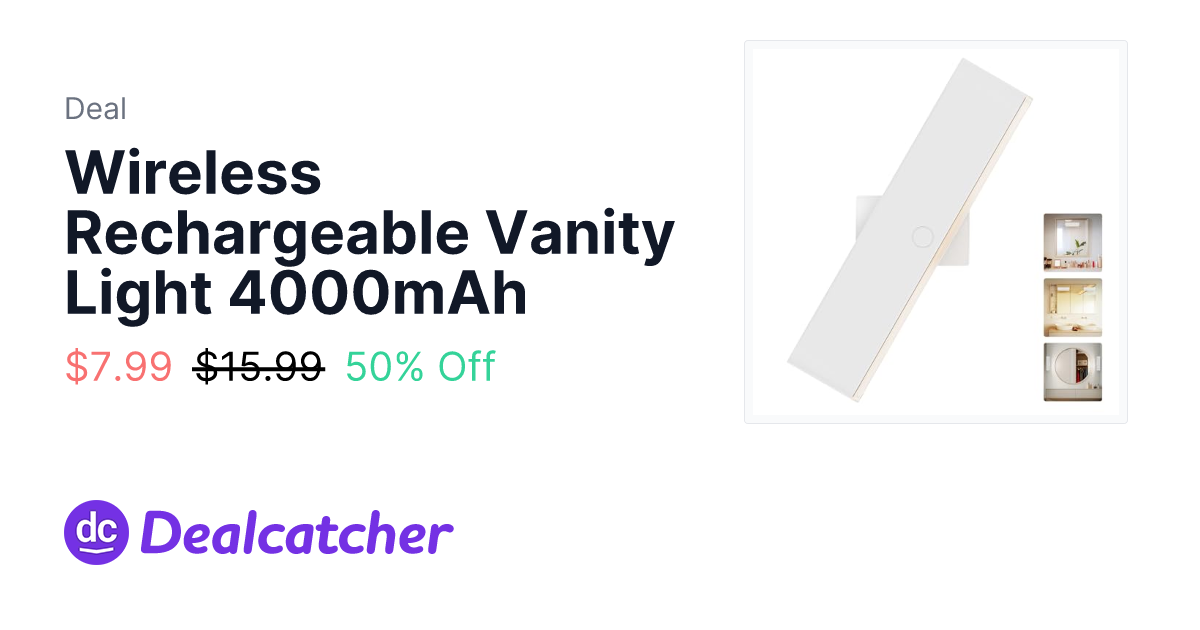 Amazon - Wireless Rechargeable Vanity Light 4000mAh $7.99