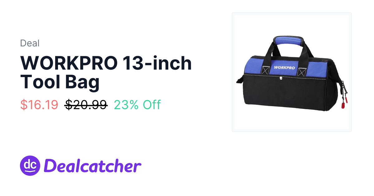 Amazon - WORKPRO 13-inch Tool Bag $16.19