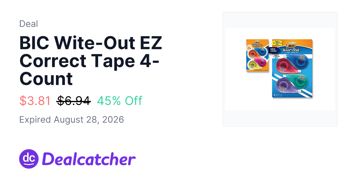 Woot - BIC Wite-Out EZ Correct Tape 4-Count $3.81