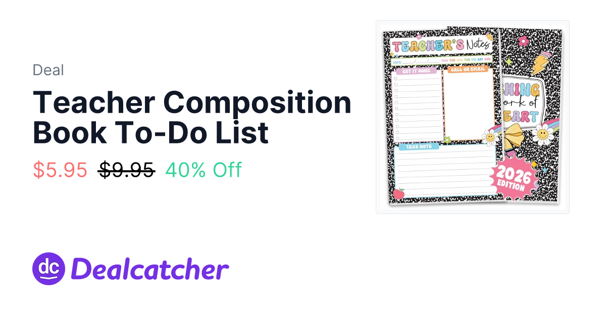 Amazon - Teacher Composition Book To-Do List $5.95