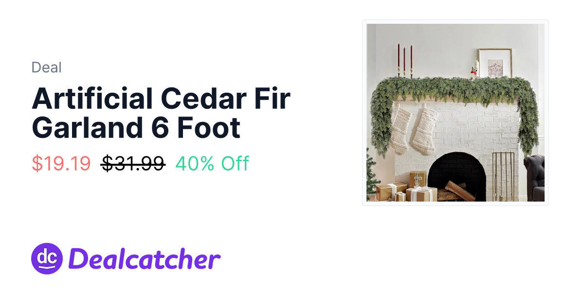 Amazon - Artificial Cedar Fir Garland 6 Foot $19.19