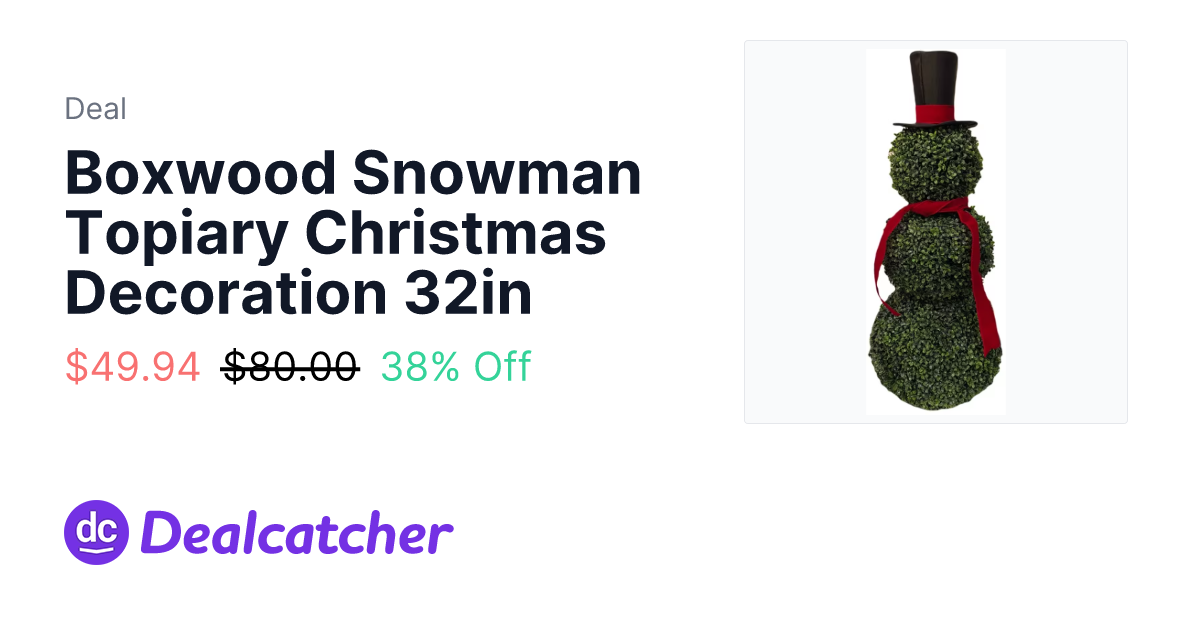 Walmart - Boxwood Snowman Topiary Christmas Decoration 32in $49.94