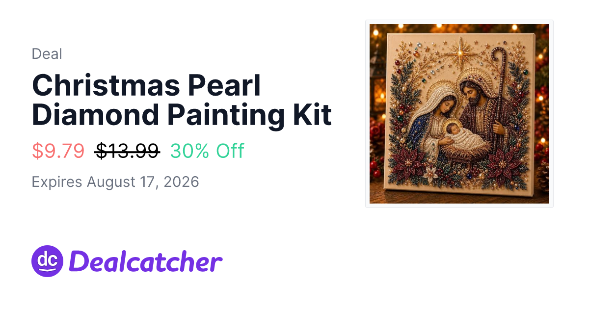 Amazon - Christmas Pearl Diamond Painting Kit $9.79