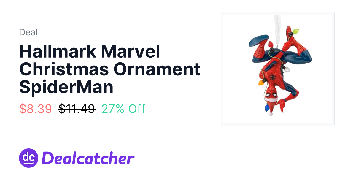 Amazon - Hallmark Marvel Christmas Ornament SpiderMan $8.39