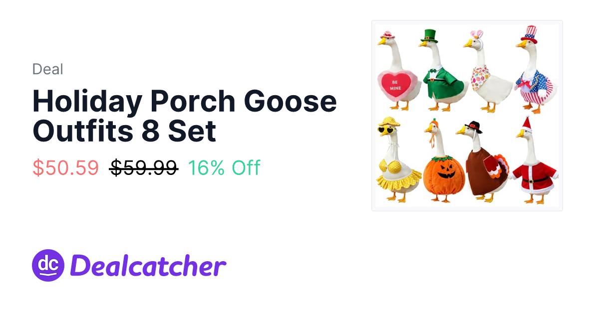 Amazon - Holiday Porch Goose Outfits 8 Set $54.99