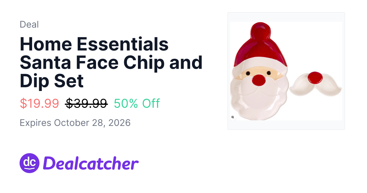Boscovs - Home Essentials Santa Face Chip and Dip Set $19.99