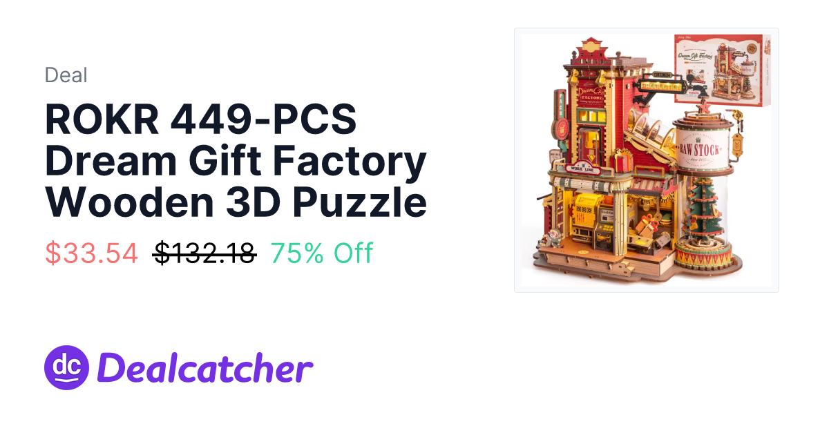 AliExpress - ROKR 449-PCS Dream Gift Factory Wooden 3D Puzzle $33.54