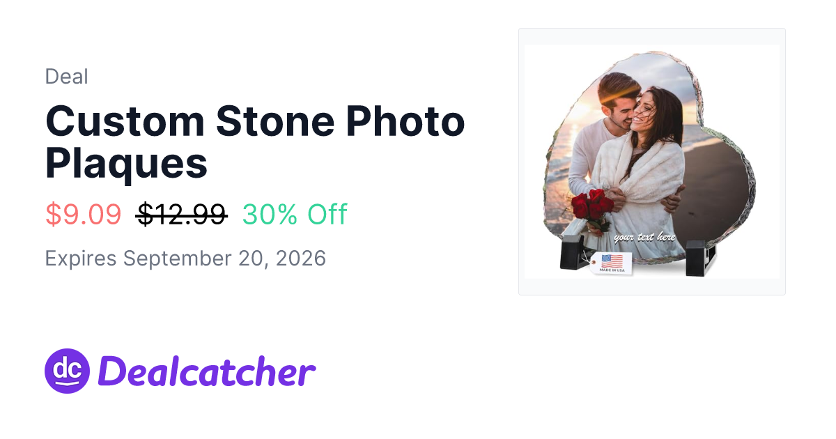 Amazon - Custom Stone Photo Plaques $9.09