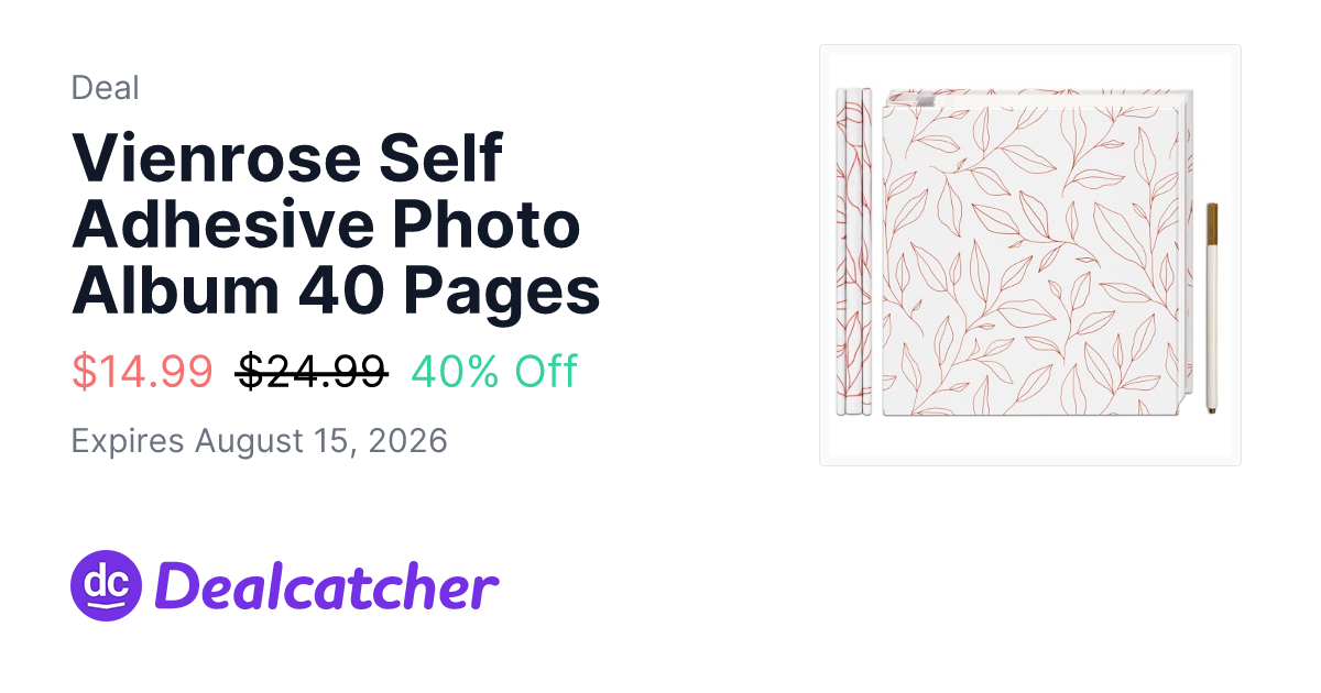 Amazon - Vienrose Self Adhesive Photo Album 40 Pages $14.99