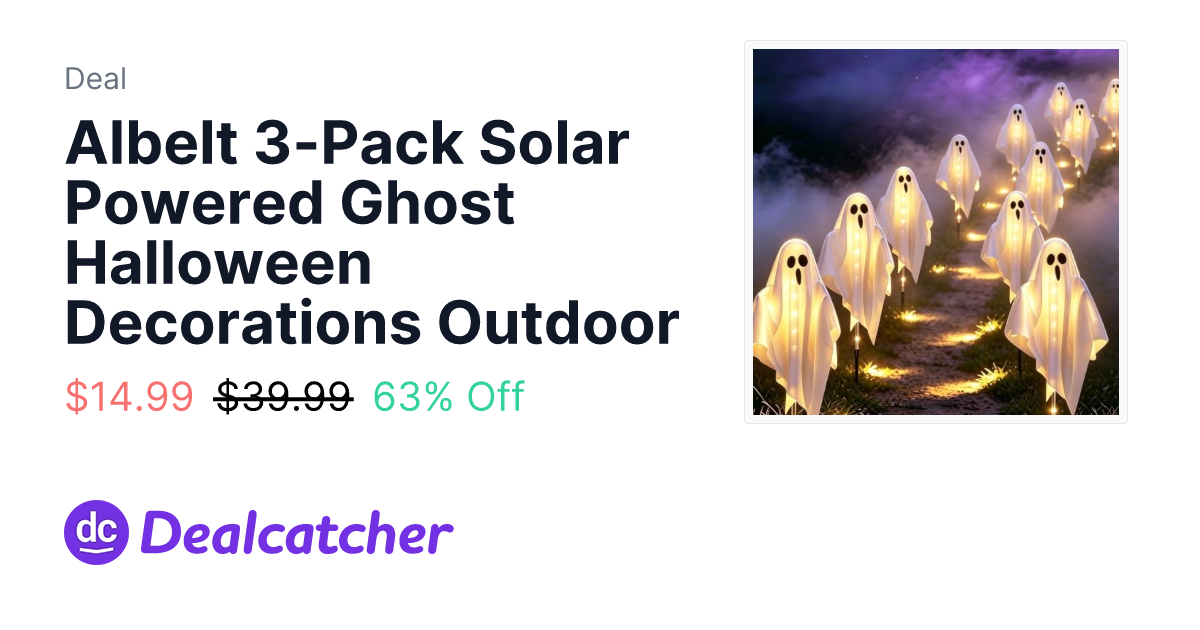 Amazon - Albelt 3-Pack Solar Powered Ghost Halloween Decorations Outdoor $14.99