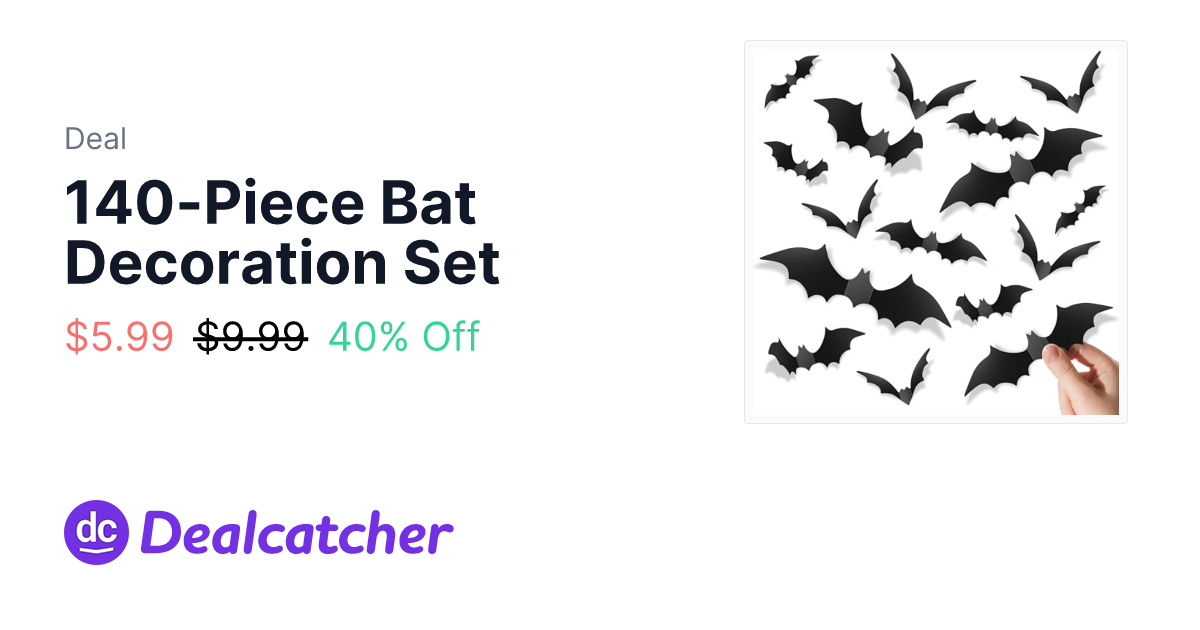 Amazon - 140-Piece Bat Decoration Set $5.99