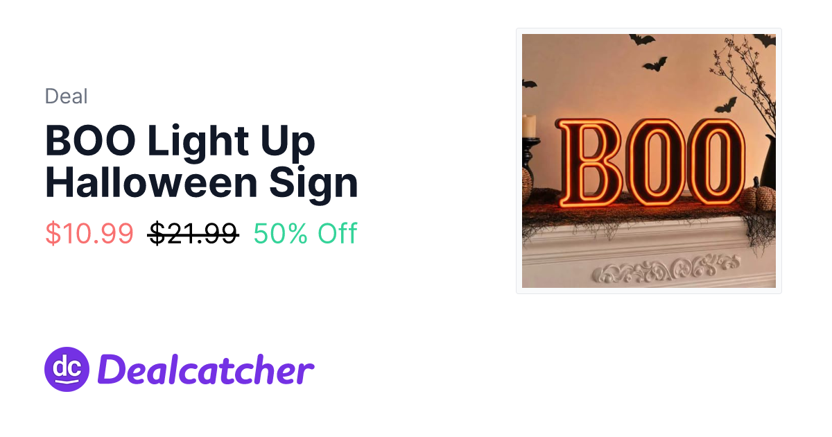 Amazon - BOO Light Up Halloween Sign $10.99
