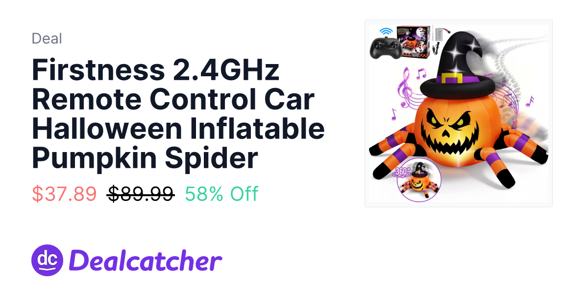 Walmart - Firstness 2.4GHz Remote Control Car Halloween Inflatable Pumpkin Spider $37.89